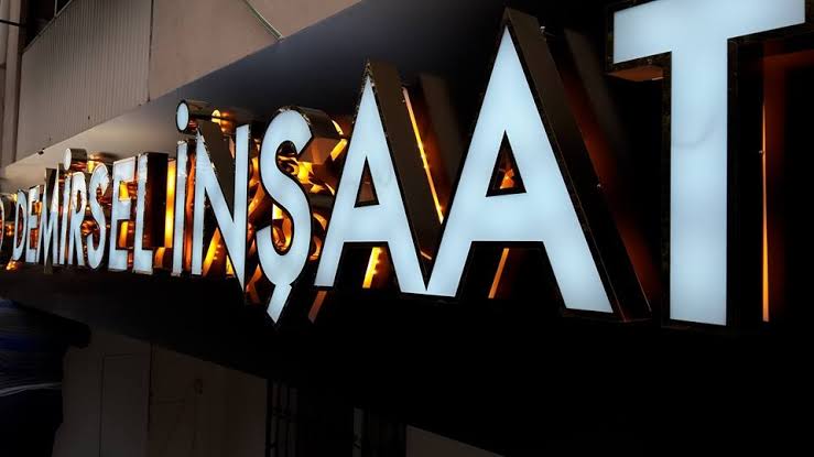 Fileli Paslanmaz Kenar kutu Harf Tabela